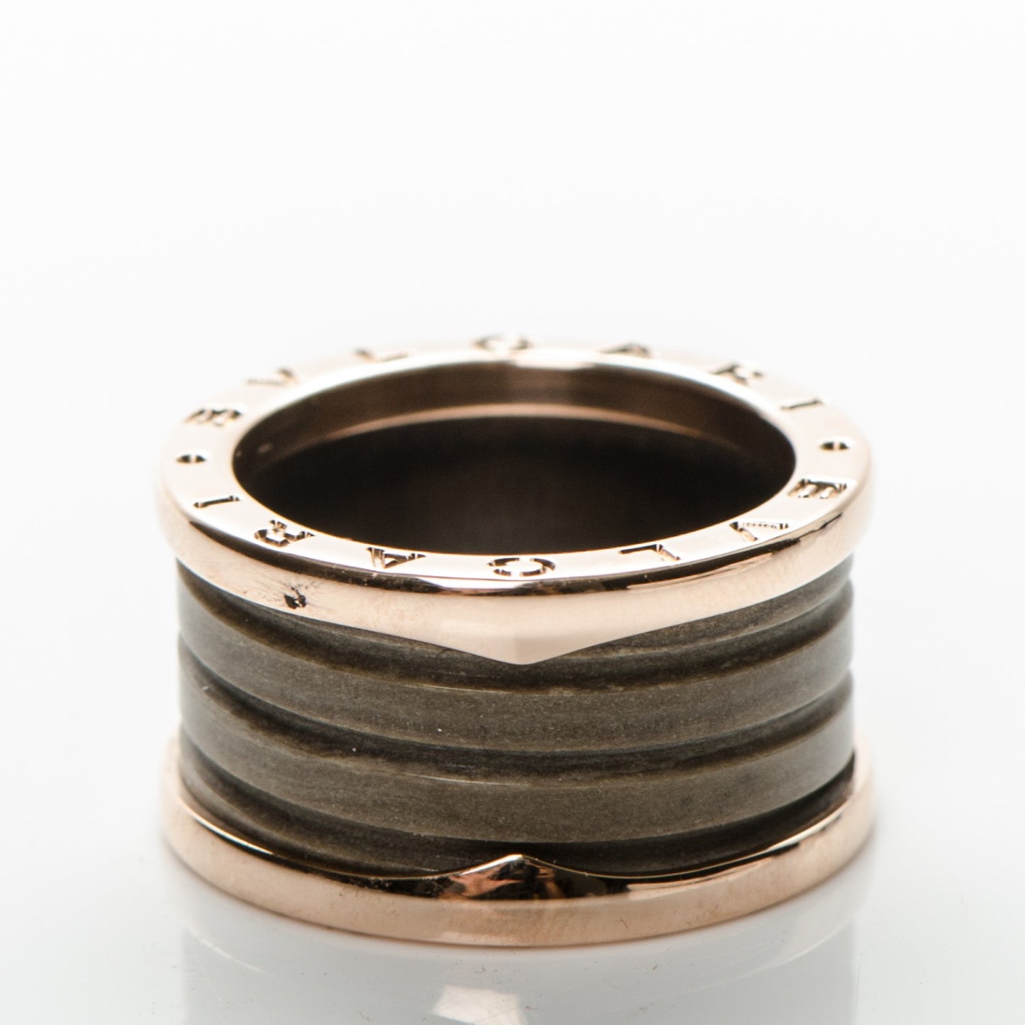 BULGAR 18K Rose Gold B.Zero1 4 Band Ring 54 7