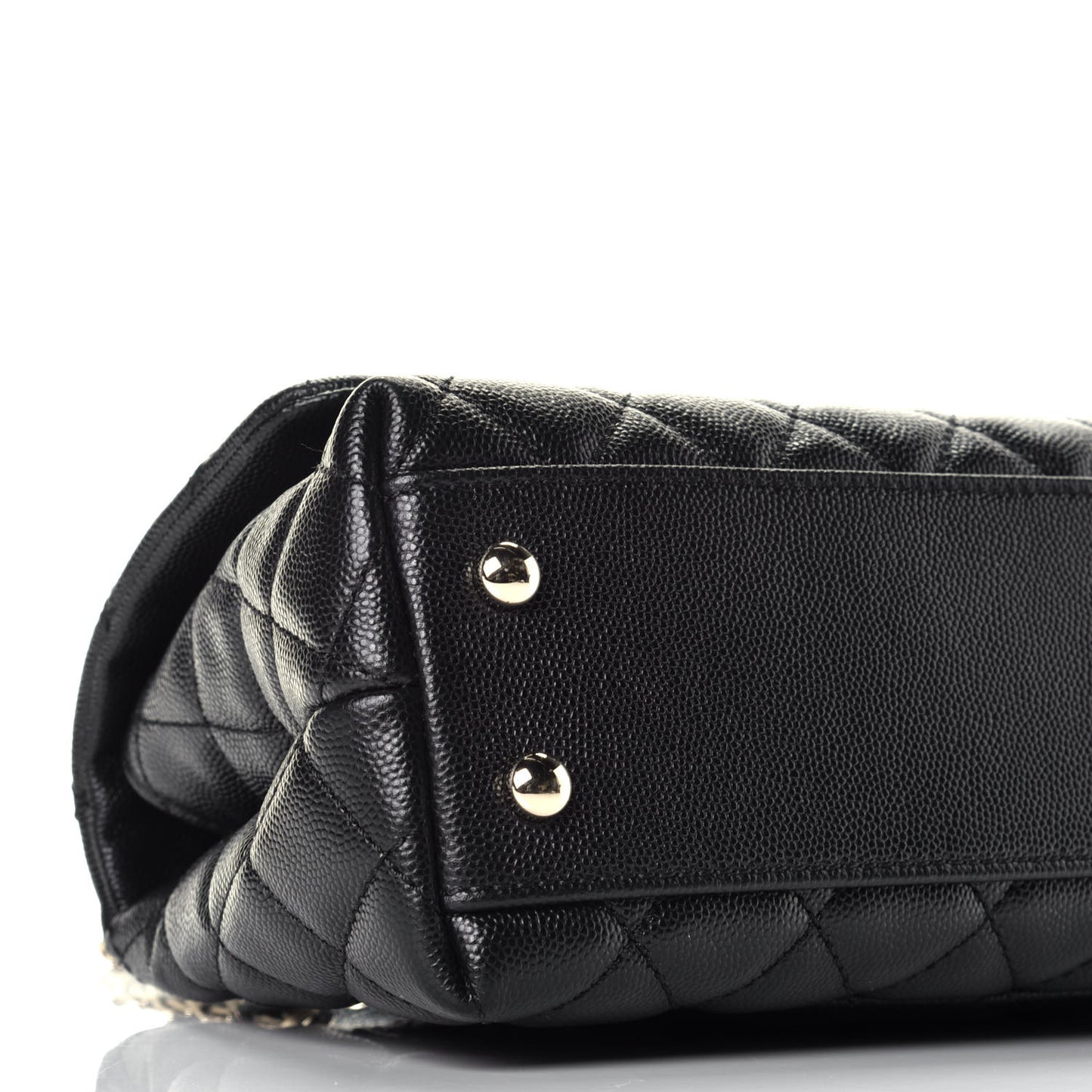 Caviar Quilted Mini Coco Handle Flap Black