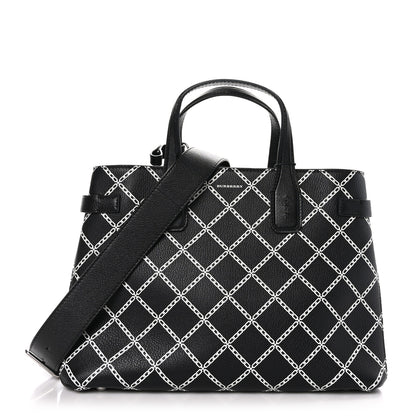 Burberry Goatskin Chain Print Medium Banner Tote Black 1 of 9
