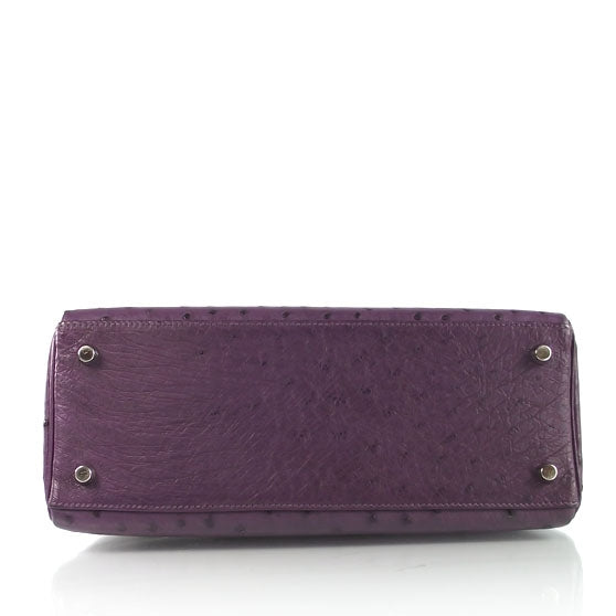 Hermes Ostrich Kelly 28 Handbag Violet 5 of 11