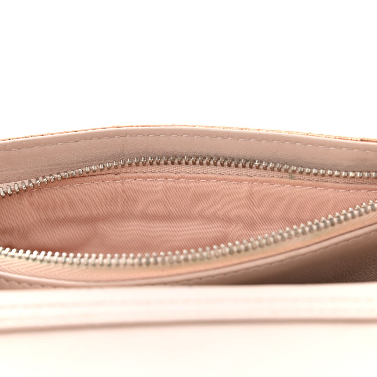 Metallic Ceramic Effect Deerskin Diorama Wallet on Chain Pouch Gold