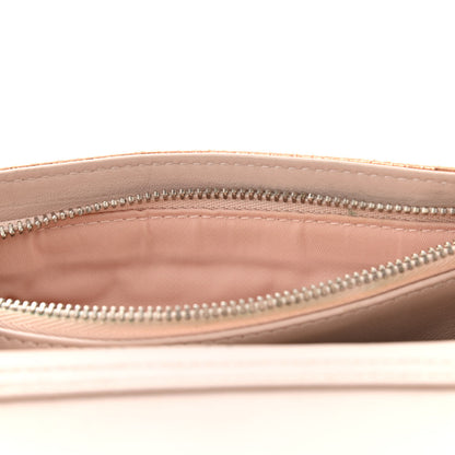 Christian Dior Metallic Ceramic Effect Deerskin Diorama Wallet on Chain Pouch Gold 11 of 15