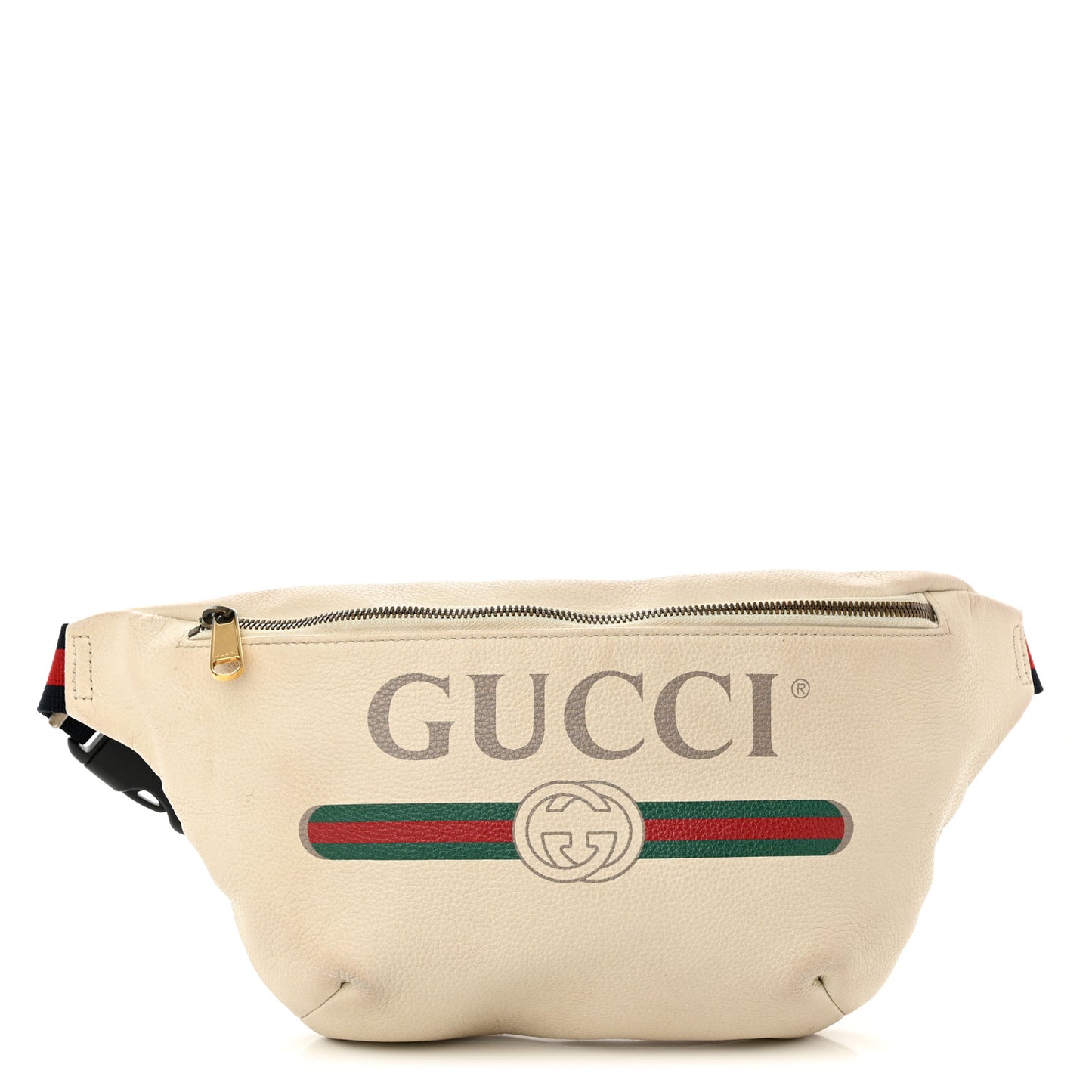 Grained Calfskin Logo Belt Bag White