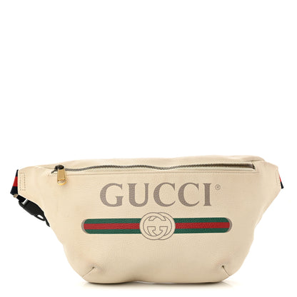 Gucci Grained Calfskin Logo Belt Bag White 1 of 11