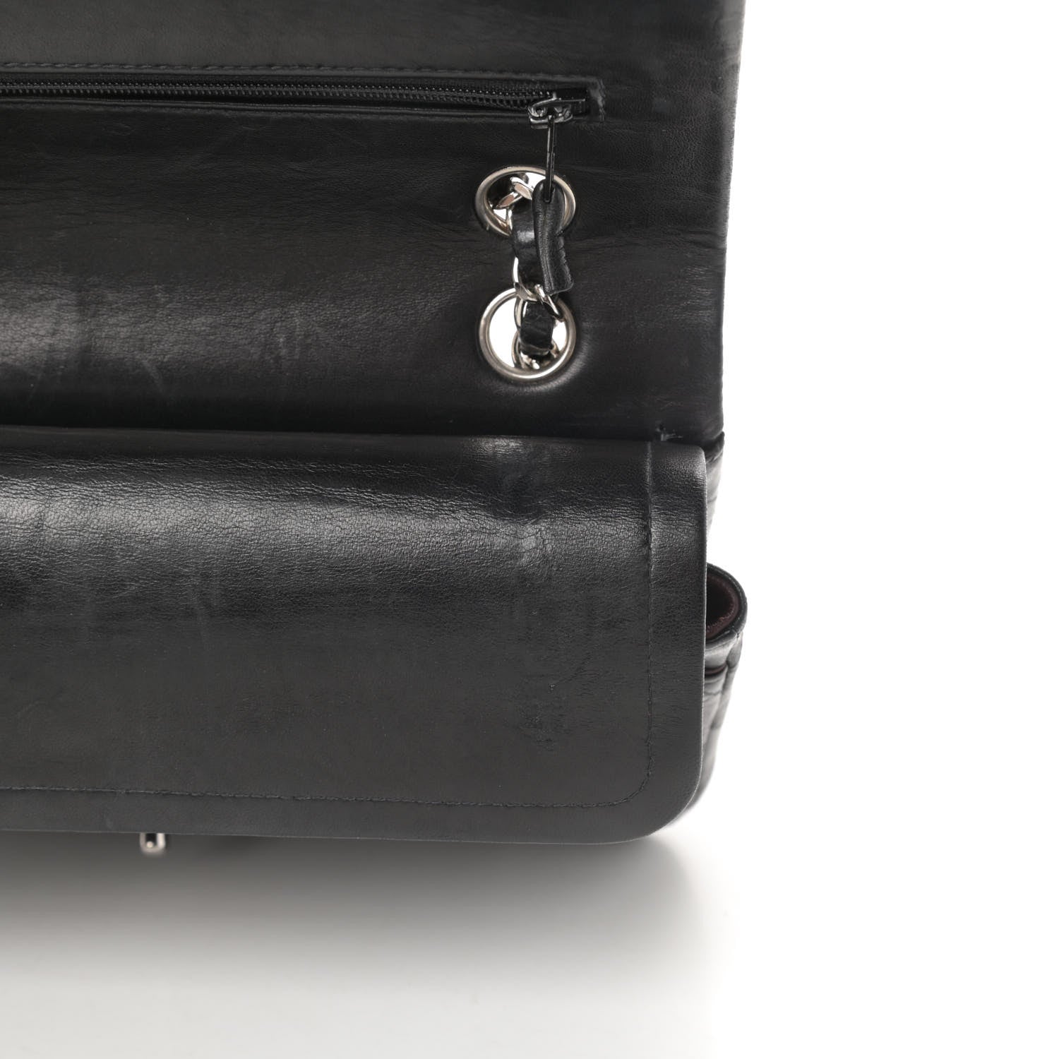 Chanel Lambskin Quilted Medium Double Flap Black 16 of 19