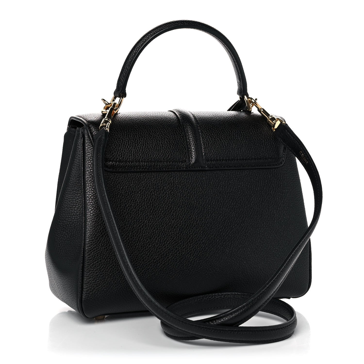 Celine Grained Calfskin Small 16 Top Handle Bag Black 3 of 11