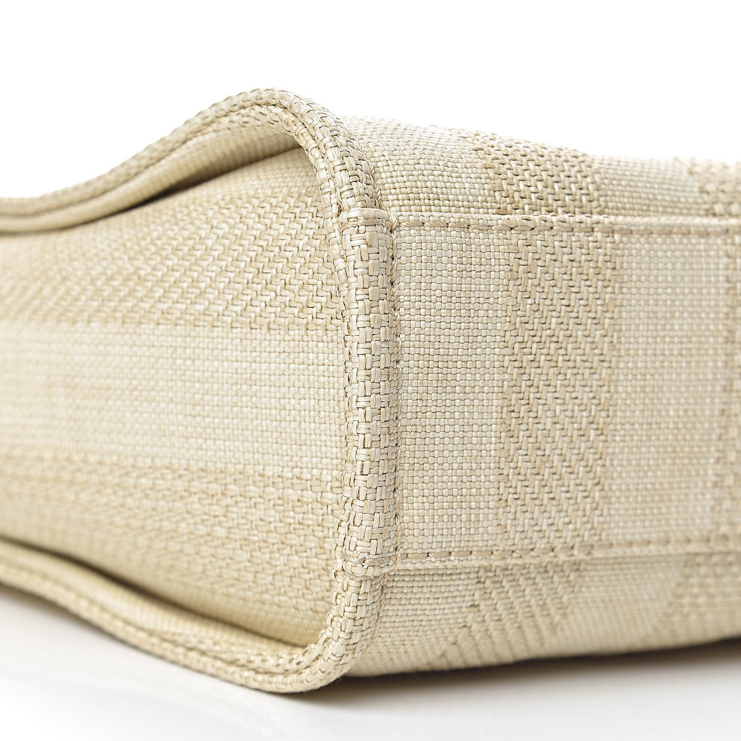 Chanel Straw Raffia Calfskin Striped Mini Deauville Tote Beige 8 of 11