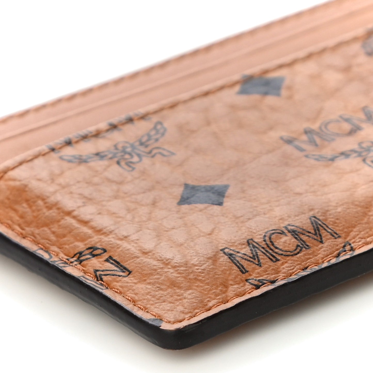 Calfskin Visetos Card Holder Cognac