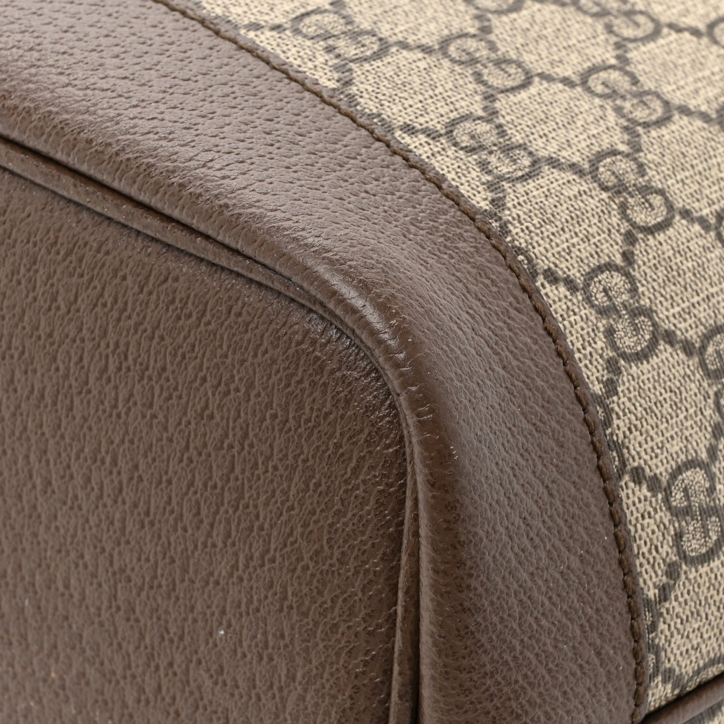 GG Supreme Monogram Textured Calfskin Medium Ophidia Shoulder Tote Bag Beige Ebony New Acero
