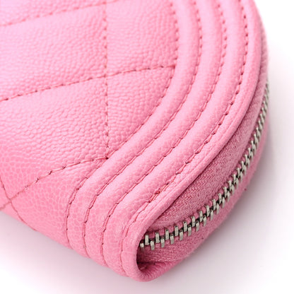 Chanel Caviar Quilted Boy Zipped Coin Purse Light Pink 9 of 10