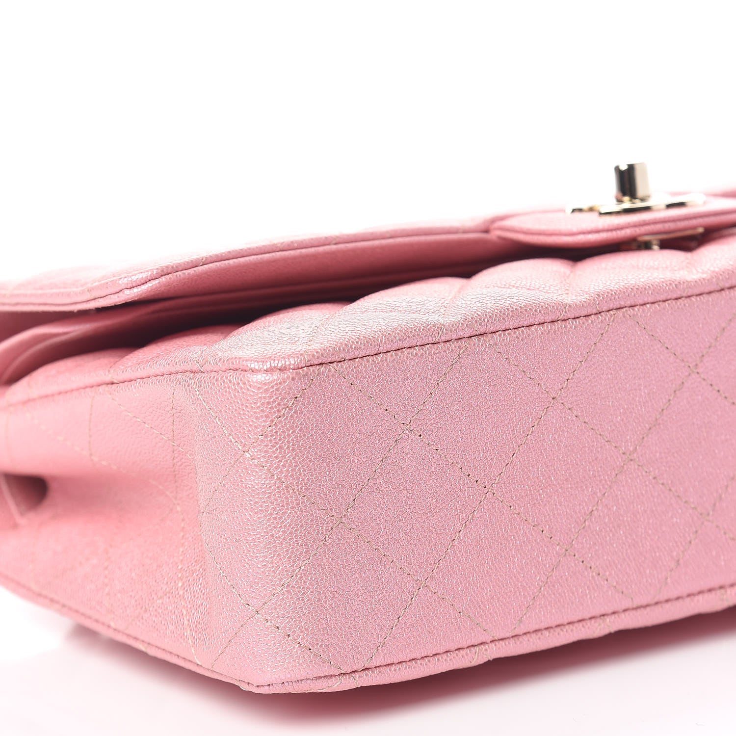 Chanel Iridescent Caviar Quilted Medium Double Flap Rose Pink 6 of 10