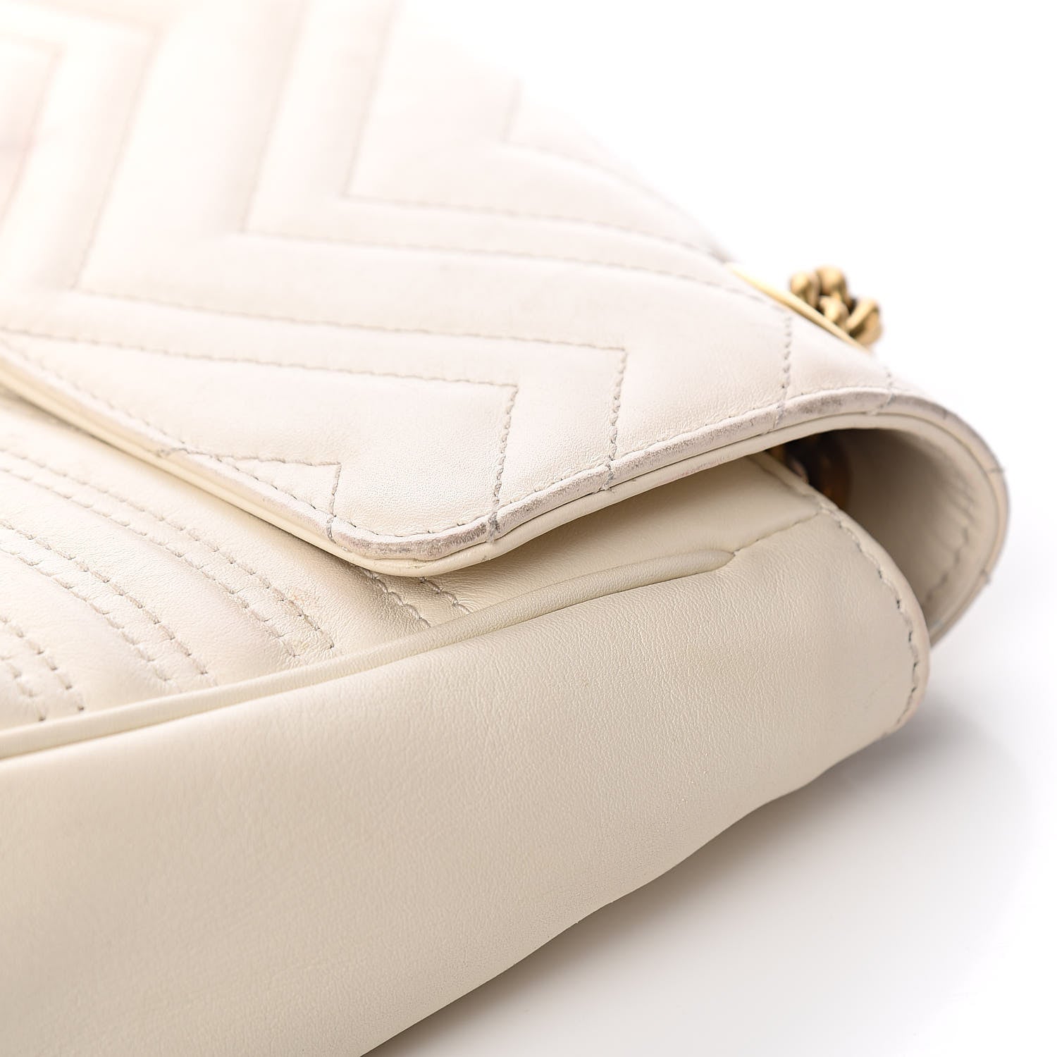 Gucci Calfskin Matelasse Medium GG Marmont Shoulder Bag White 18 of 18
