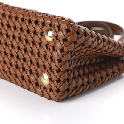 Fendi Nappa Mini Interlace Peekaboo Iconic Satchel Brown 7 of 10