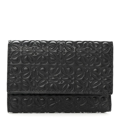 Loewe Calfskin Embossed Trifold Wallet Black 1 of 8