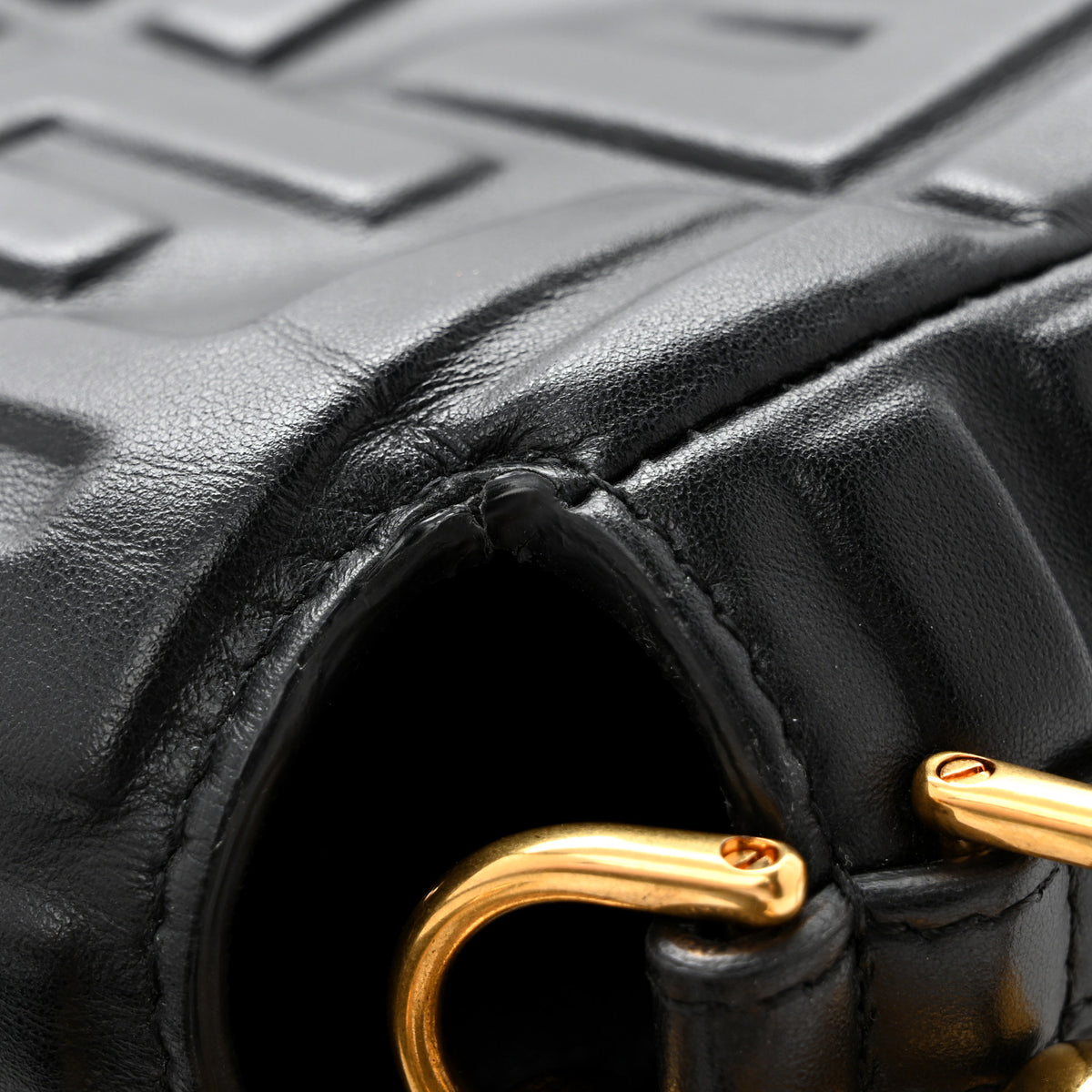 Fendi Nappa FF 1974 Embossed Baguette Black 14 of 15