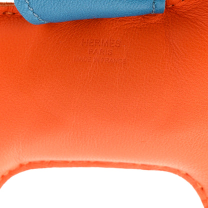 Hermes Milo Lambskin Grigri Rodeo Horse Bag Charm MM Feu Celeste Bleu Izmir 5 of 8
