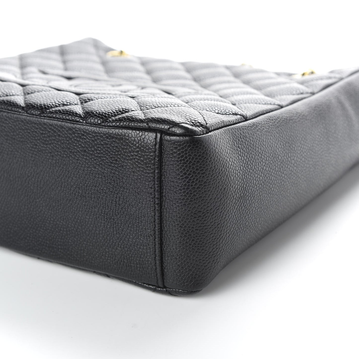 Caviar Quilted Petit Shopping Tote PST Black
