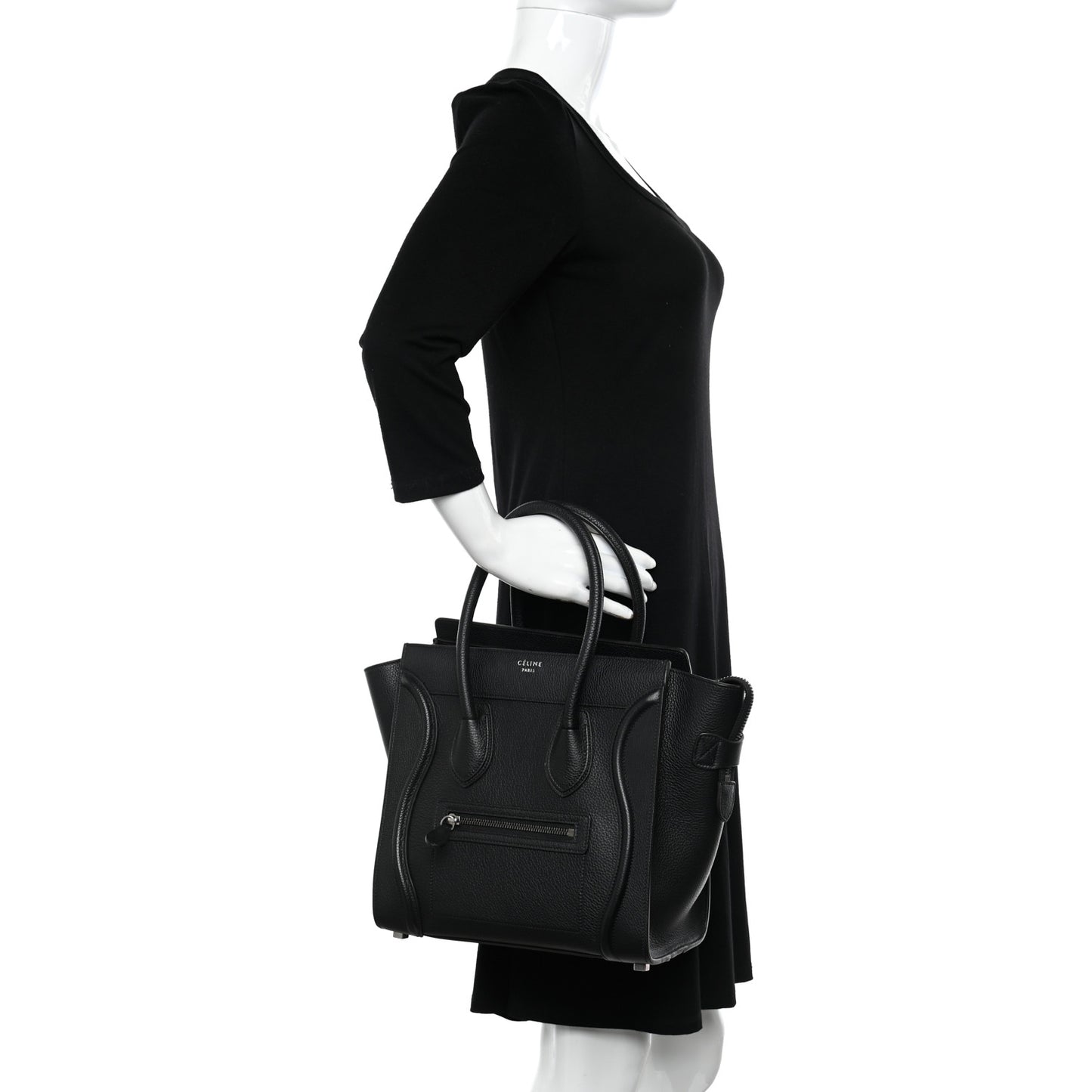 Drummed Calfskin Micro Luggage Black