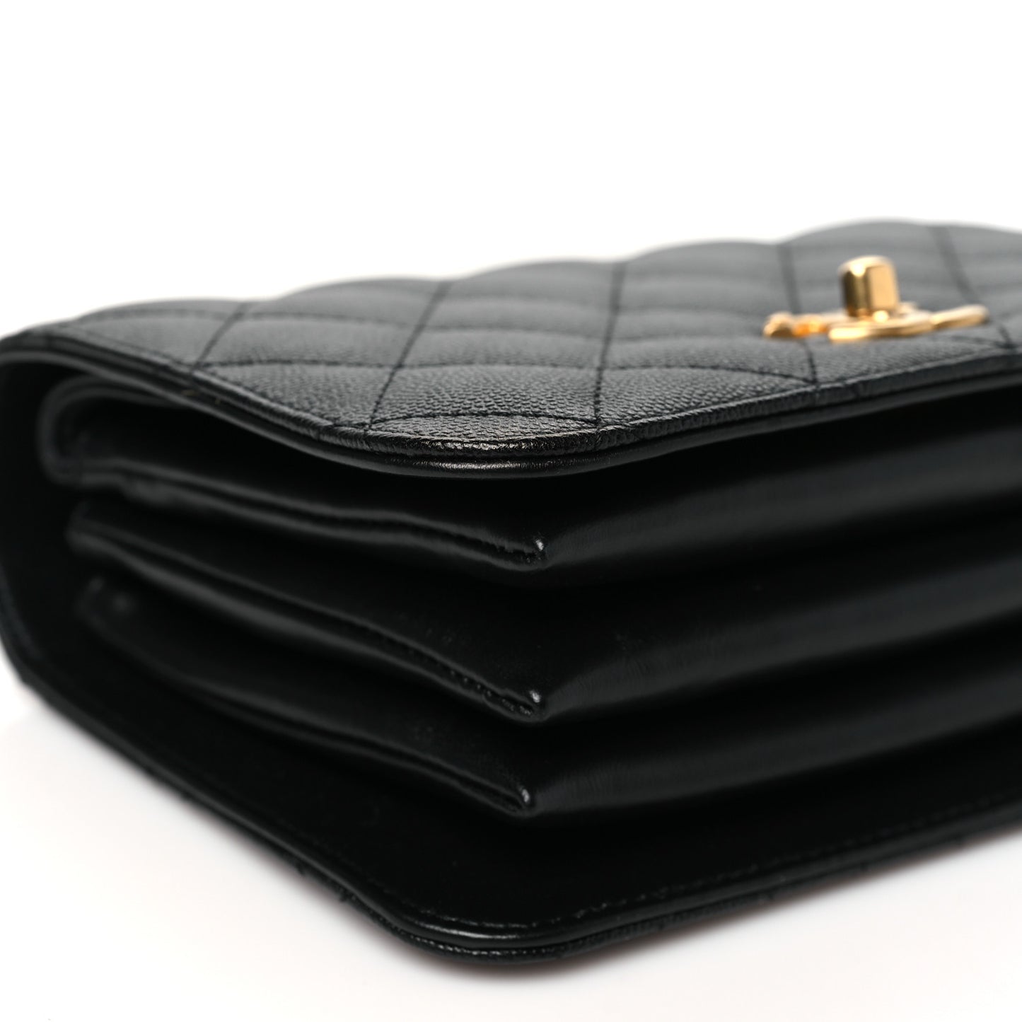 Caviar Quilted Mini Top Handle Flap Black