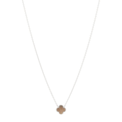 Van Cleef & Arpels 18K White Gold Gray Mother of Pearl Pure Alhambra Pendant Necklace 1 of 5