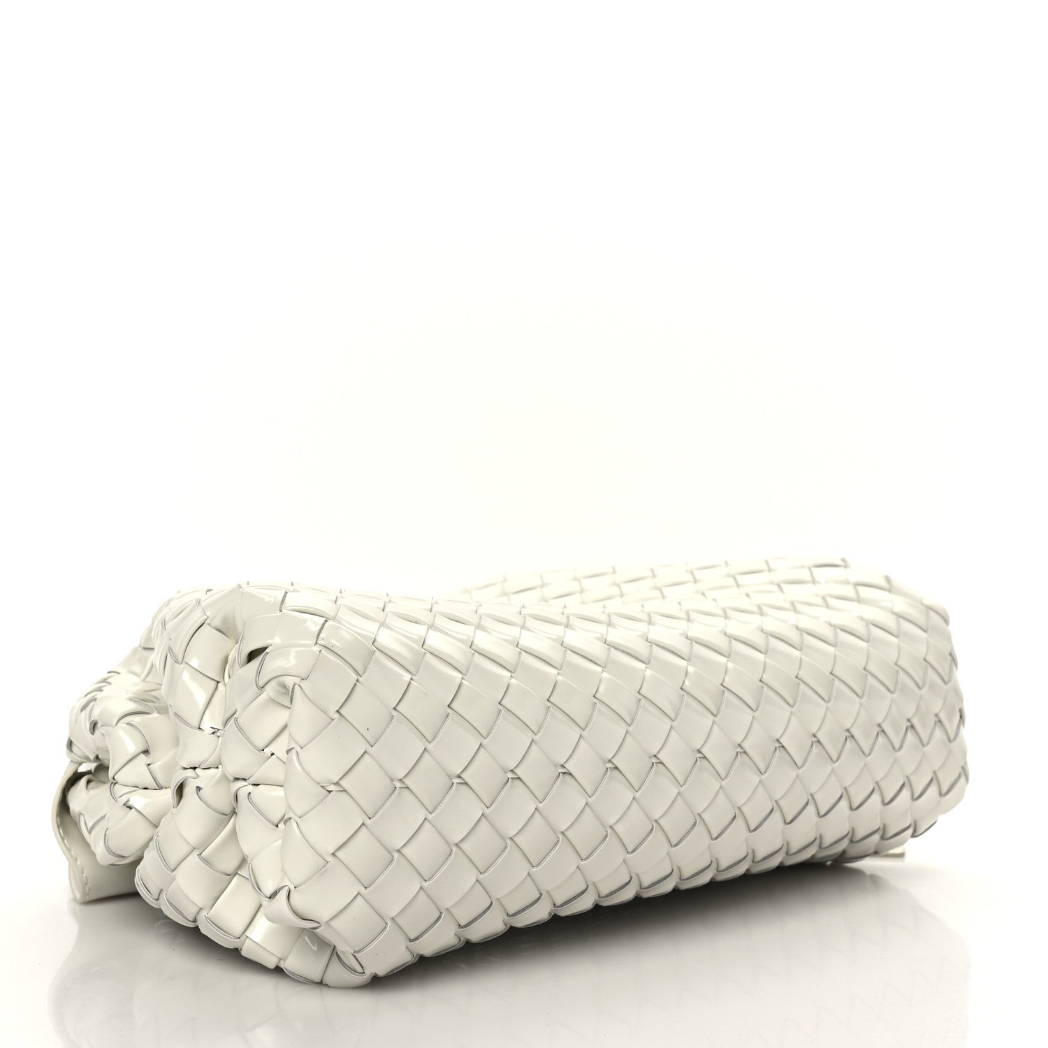 Bottega Veneta Patent Nappa Intrecciato Top Handle Shoulder Bag Chalk 4 of 8