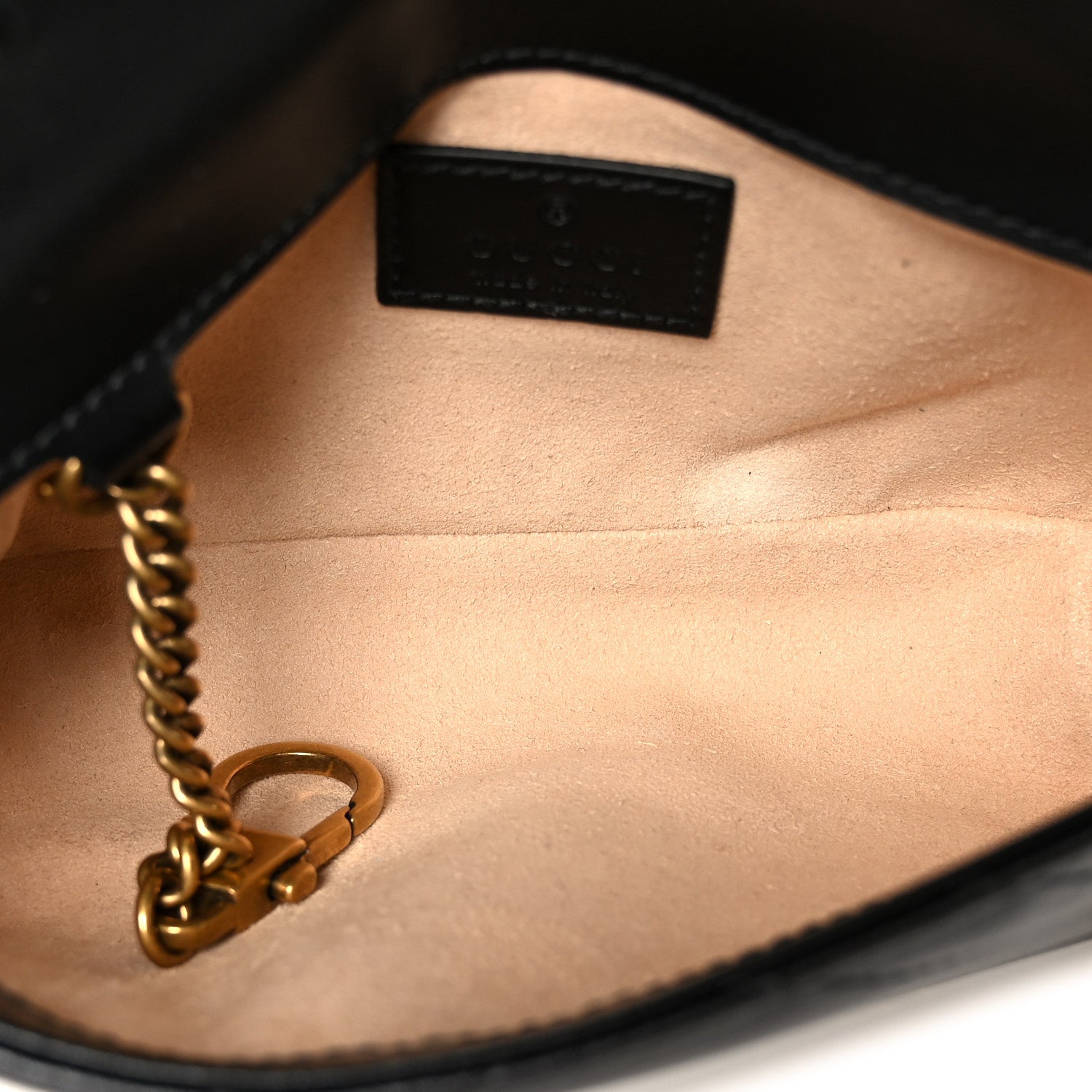 Gucci Calfskin Matelasse Super Mini GG Marmont Shoulder Bag Black 4 of 10