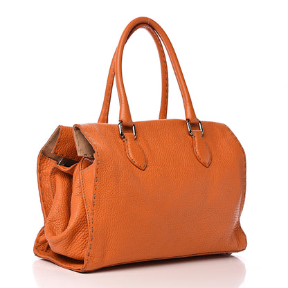Fendi Calfskin Romano Selleria Firenze Frame Bag Orange 2 of 9