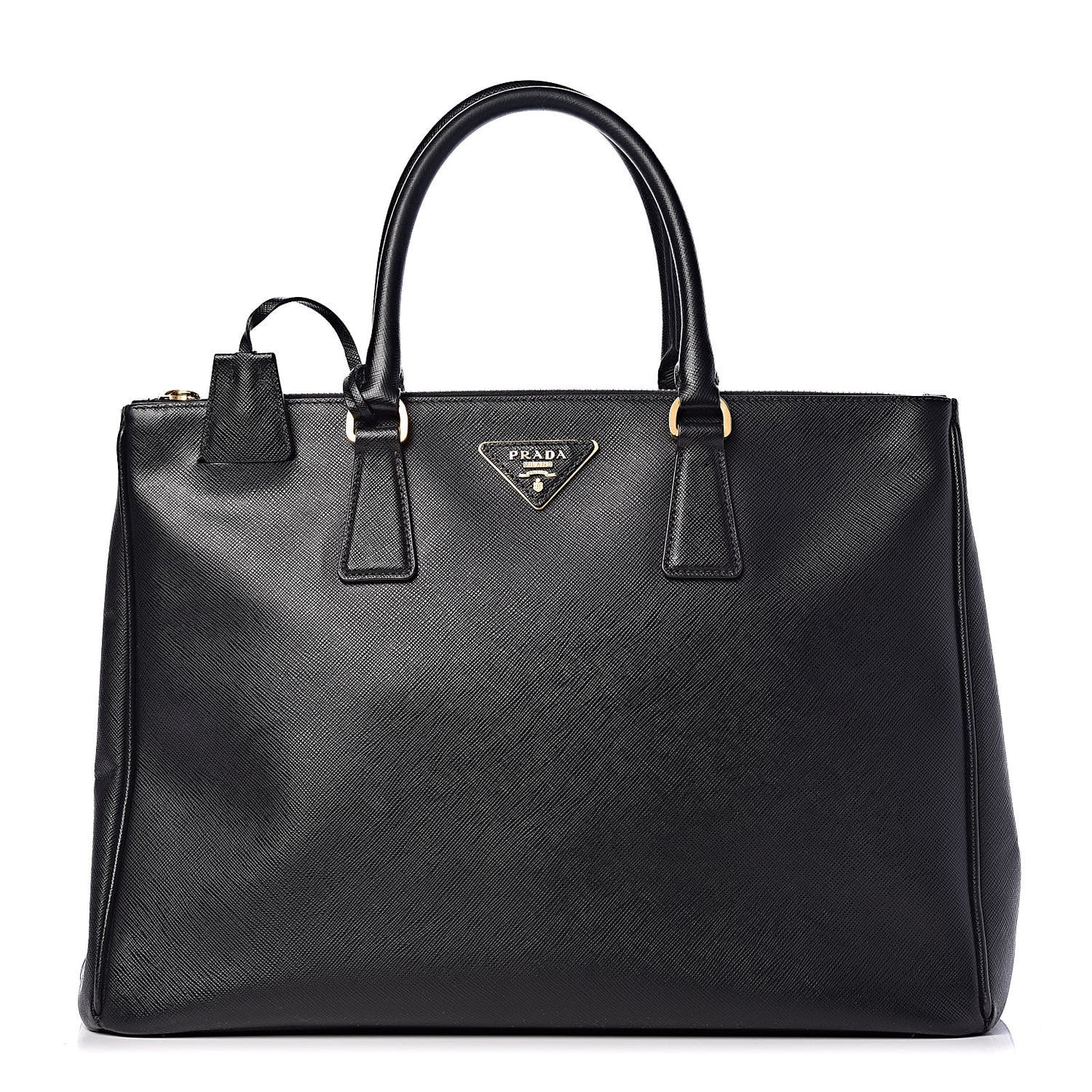 Saffiano Large Galleria Double Zip Tote Black