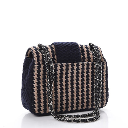 Chanel Tweed Small Elementary Chic Flap Blue Beige 3 of 10