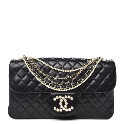Chanel Lambskin Quilted Medium Westminster Pearl Flap Black 1 of 8
