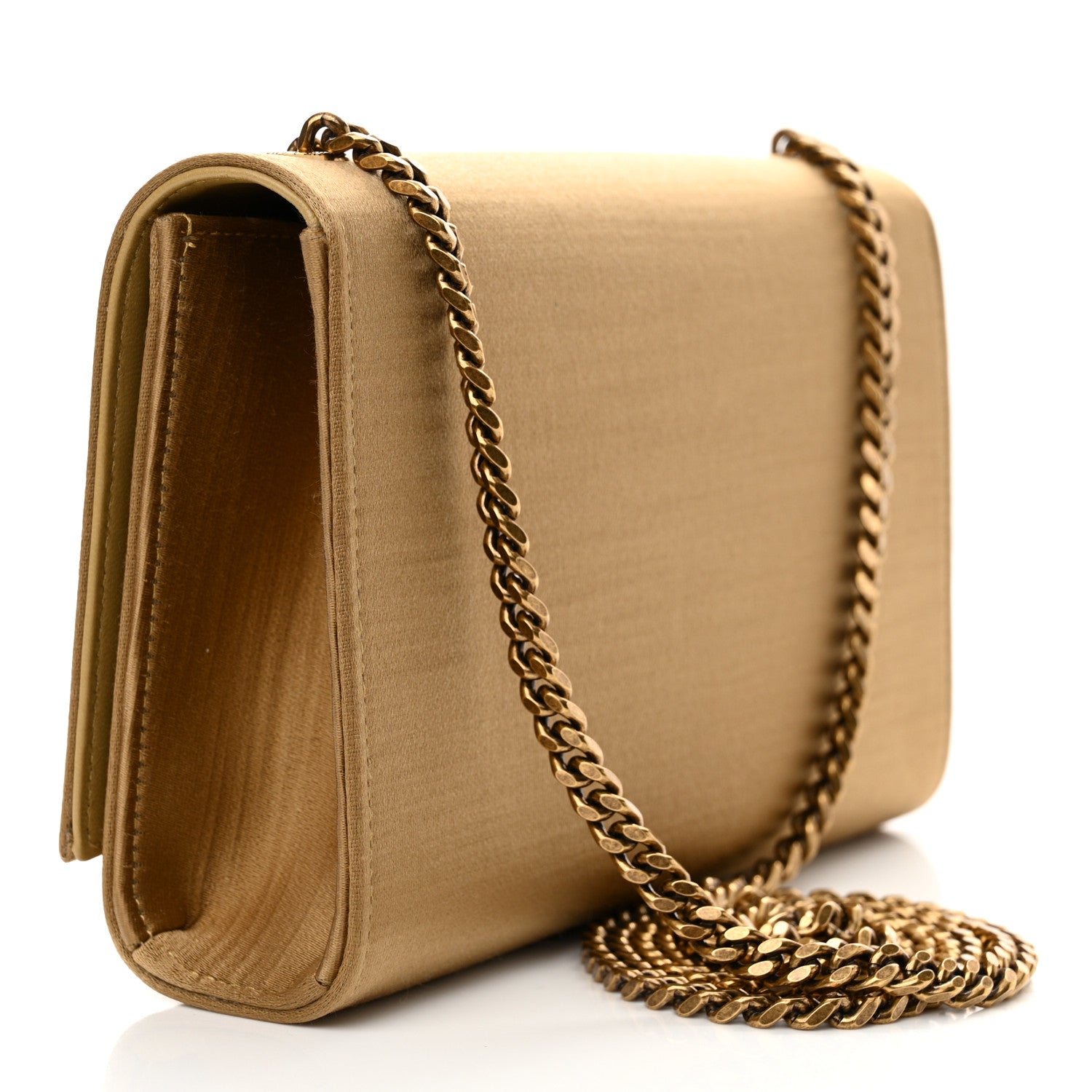 Saint Laurent Satin Small Classic Monogram Kate Tassel Satchel Sahara Beige 3 of 11