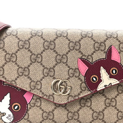 Gucci GG Supreme Monogram Cat Print Mini Shoulder Bag Beige Ebony Rosso Ancora 8 of 10
