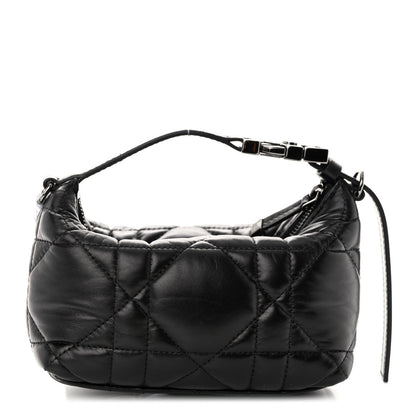 Christian Dior Calfskin Macrocannage Small Diortravel Nomad Pouch Black 1 of 9