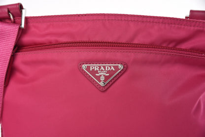 Prada Nylon Vela Flat Messenger Bag Fuxia 11 of 16