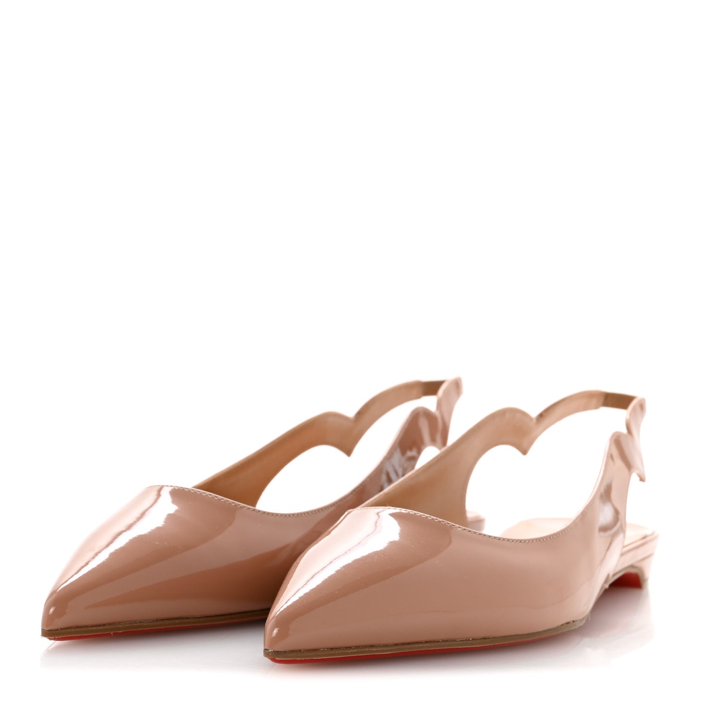 Patent Hot Chickita Slingback Flats 39.5 Nude