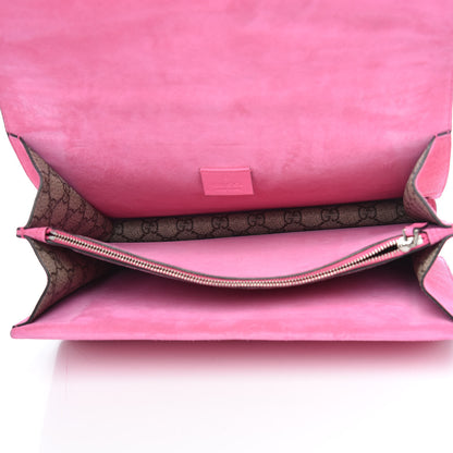 Gucci GG Supreme Monogram Suede Pierced Heart Embroidered Medium Dionysus Shoulder Bag Beige Ebony Pink Tropical Flower 5 of 20