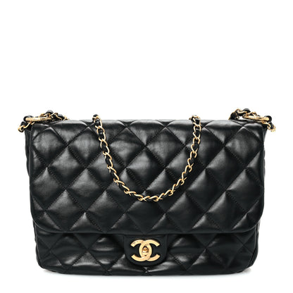 Chanel Shiny Calfskin Quilted Maxi Flap Black 1 of 11