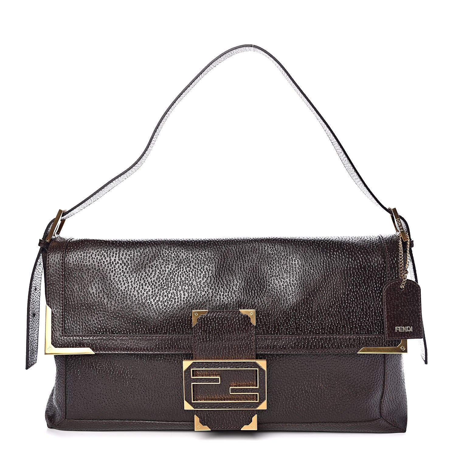 Fendi Vitello Large Convertible Baguette Moro 1 of 10