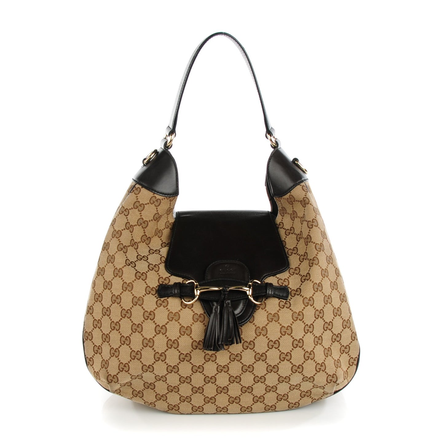 Monogram Margaux Calfskin Medium Emily Hobo Beige Ebony Cocoa