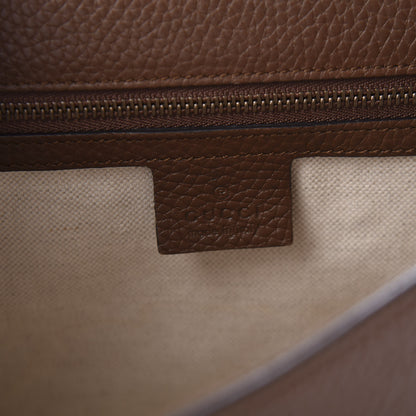 Gucci Calfskin Small GG Marmont Top Handle Bag Brown 9 of 16