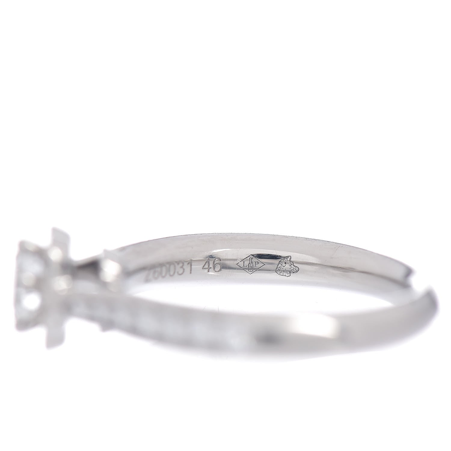 Chanel Platinum Diamond .26ct Camelia Ring 46 3.75 6 of 6