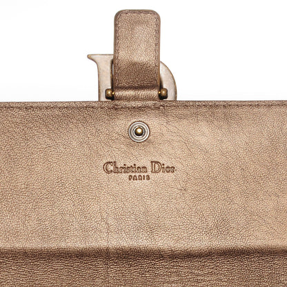 Christian Dior Leather Cannage Clutch Wristlet Gold 6 of 8