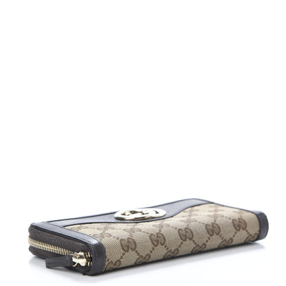 Gucci Monogram Margaux Calfskin Sukey Zip Around Wallet Beige Ebony Cocoa 4 of 13