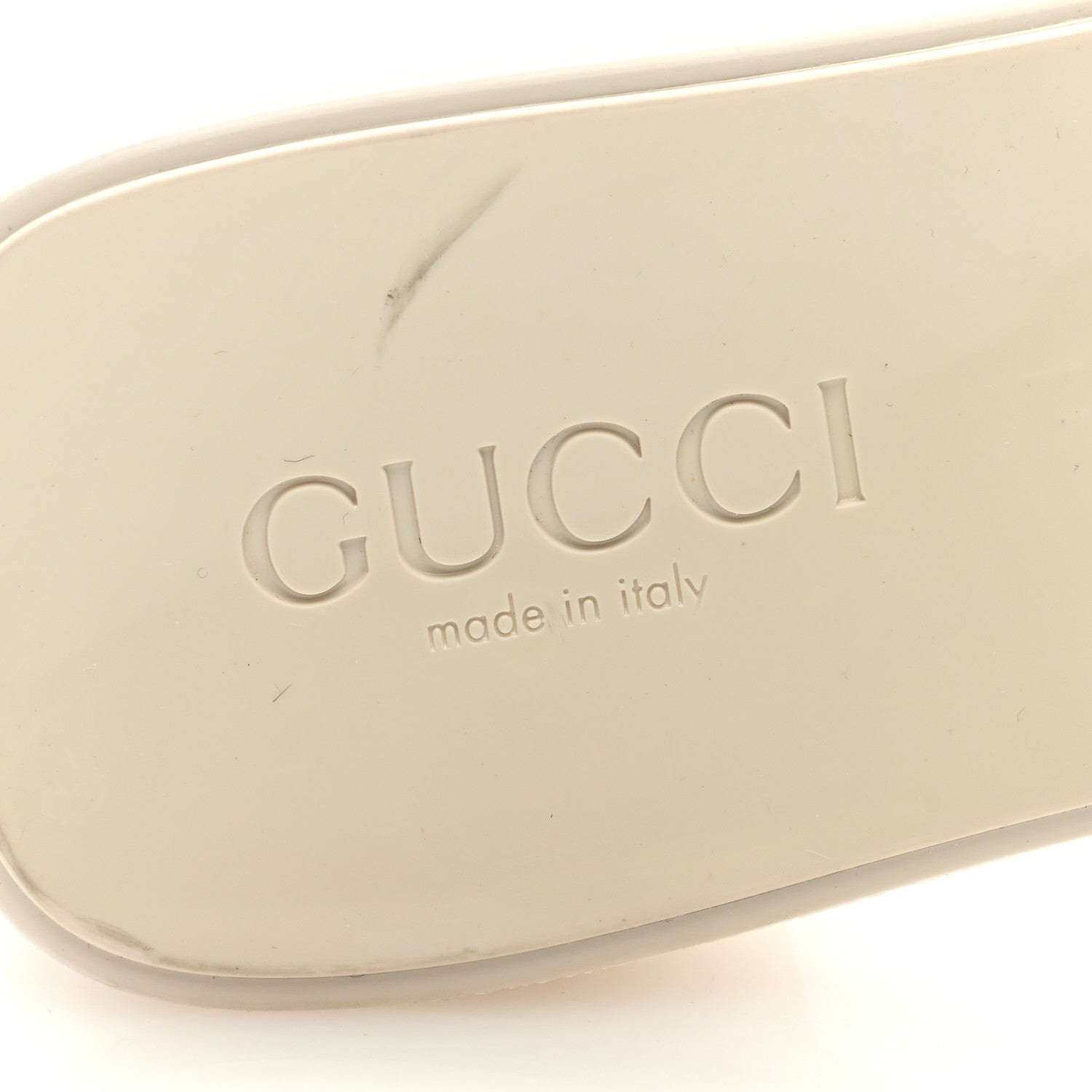 Gucci Rubber Gucci Logo Womens Platform 20/60mm Slide Sandals 38 Mystic White 8 of 8