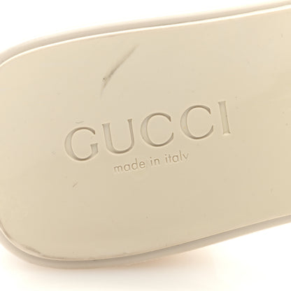 Gucci Rubber Gucci Logo Womens Platform 20/60mm Slide Sandals 38 Mystic White 8 of 8