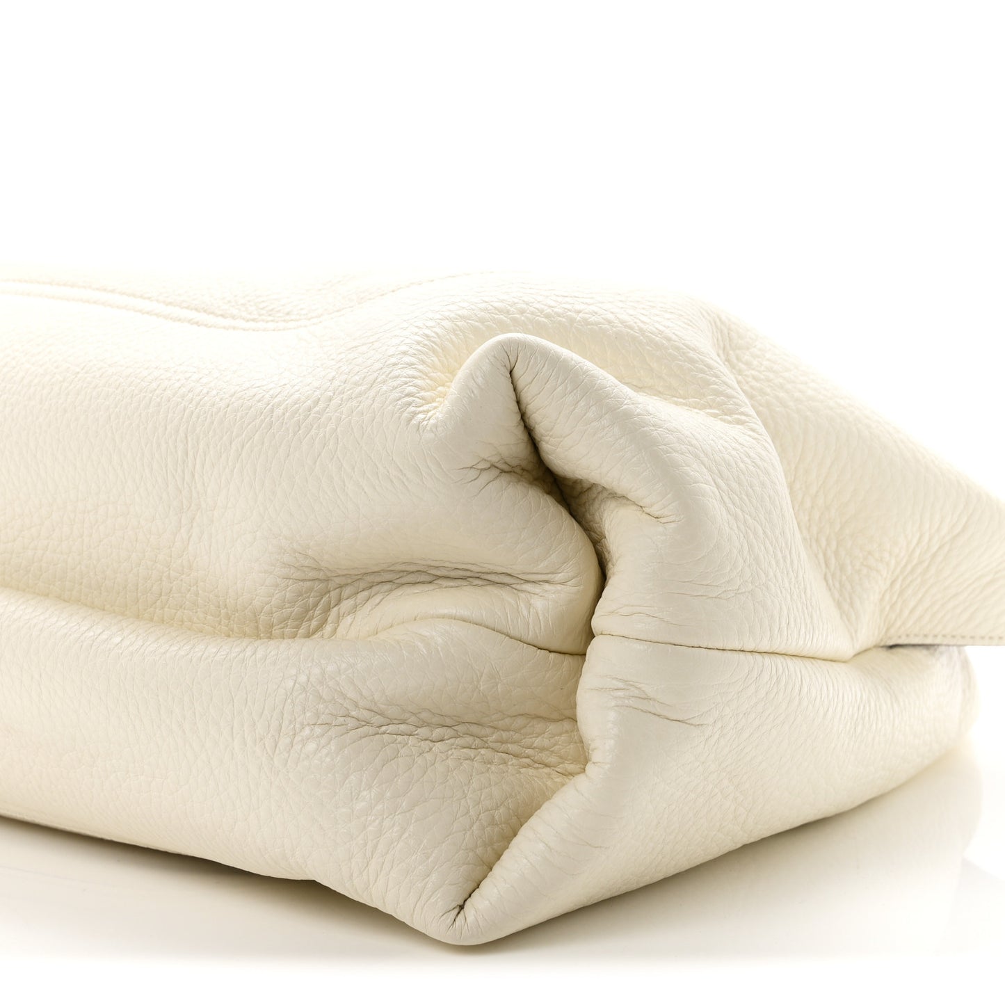 Grained Calfskin Softbit Maxi Shoulder Bag Dusty White