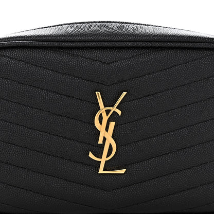 Saint Laurent Grain De Poudre Matelasse Monogram Mini Lou Camera Bag Black 8 of 10