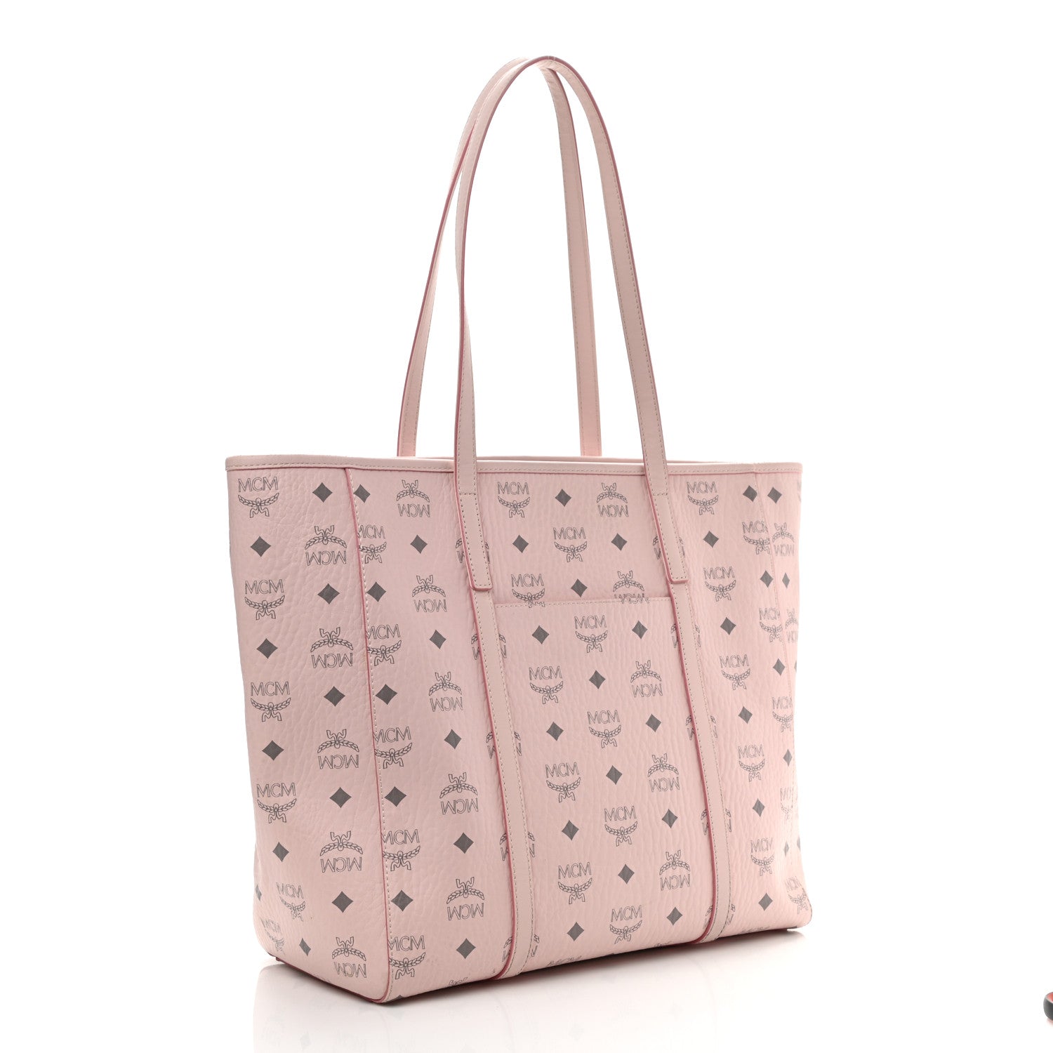 MCM Visetos Toni Shopper Tote Powder Pink 3 of 13