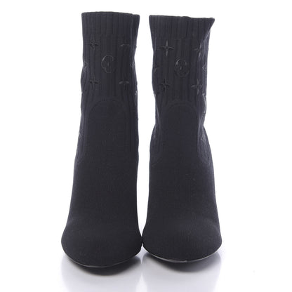 Louis Vuitton Monogram Stretch Fabric Silhouette Ankle Boots 39 Black 2 of 7