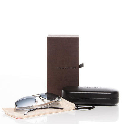 Louis Vuitton Damier Socoa Aviator Sunglasses Z0216U Silver 8 of 8